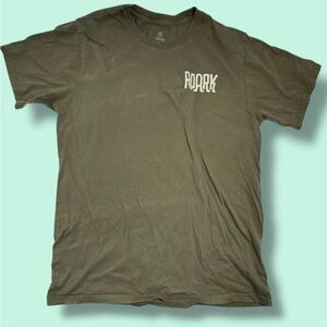 ROARK T-Shirt Mens XL Brown Green Bicycle Unhustle Short Sleeve Organic Cotton